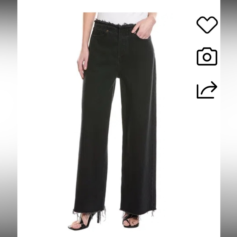 Frame Denim Black Wide-Leg Jeans